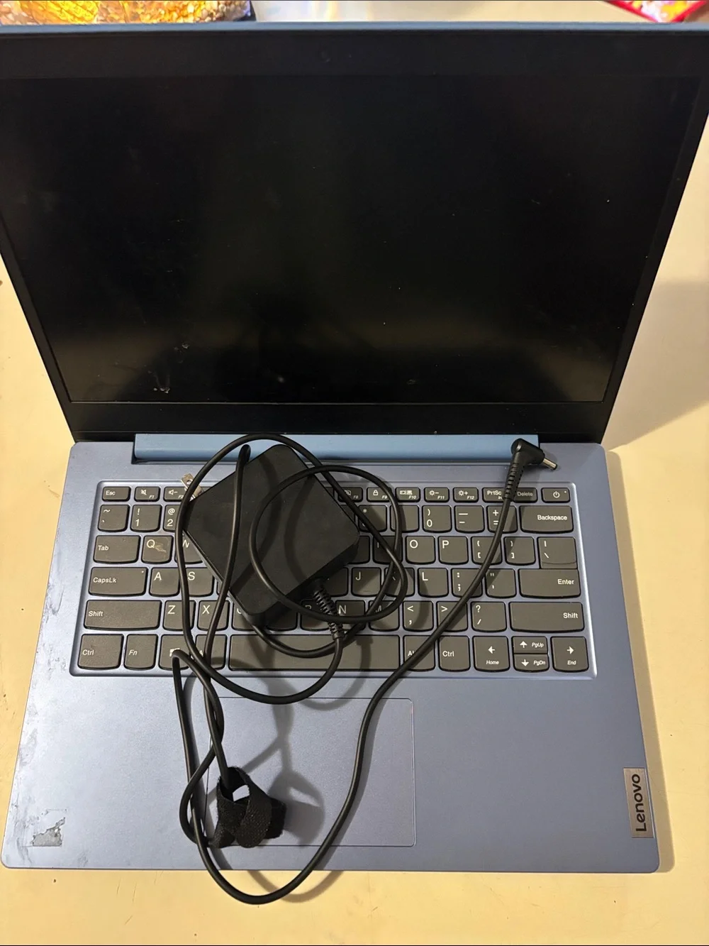 Lenovo Light Blue Laptop with Charger